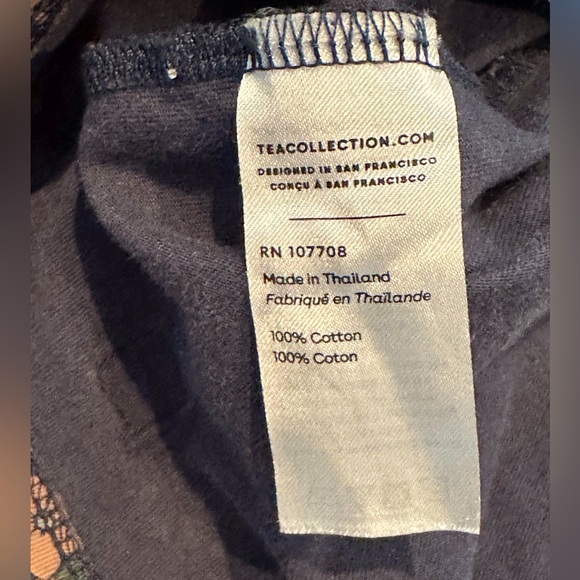 Tea Collection Girls 16 Swedish Bouquet Ruffle Shoulder Dress in Indigo - Picture 5 of 8